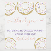 Donut Sprinsed met Love Baby Sprinkle Dank je Wijn Etiket (Enkel label)