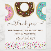 Donut Sprinsed met Love Baby Sprinkle Dank je Wijn Etiket (Enkel label)