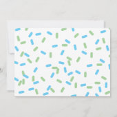 Donut sprinsesje met Baby Sprinkle Blue Green Kaart (Achterkant)