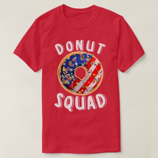 Donut Squad American Flag Cute Donut T-shirt (Design voorkant)