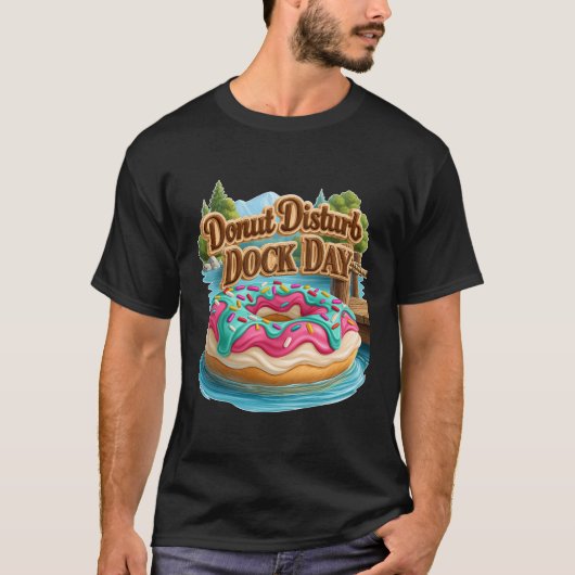 Donut Stoor Dock Dag Grappige Meer Drijvend T-shirt (Voorkant)