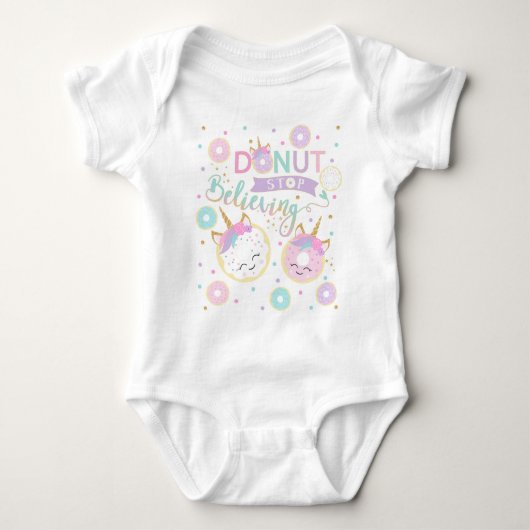 Donut Stop Geloven Baby Bodysuit (Voorkant)