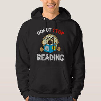 Donut Stop Lezen Boek Lezer Grappige Zegging Jonge Hoodie
