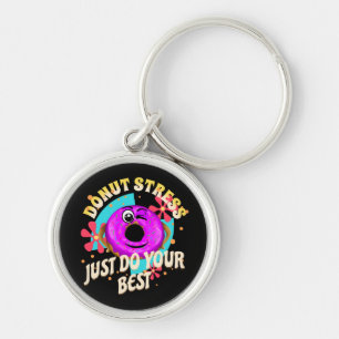 Donut stress doe gewoon je best, Schattigee kawaii Sleutelhanger