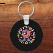 Donut stress doe gewoon je beste groovy test dag t sleutelhanger (Voorkant)
