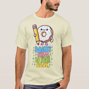 Donut Stress Doe Je Beste Retro Leraar Test Dag T-shirt
