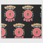 Donut Stress doet gewoon je best Cadeaupapier (Vlak)