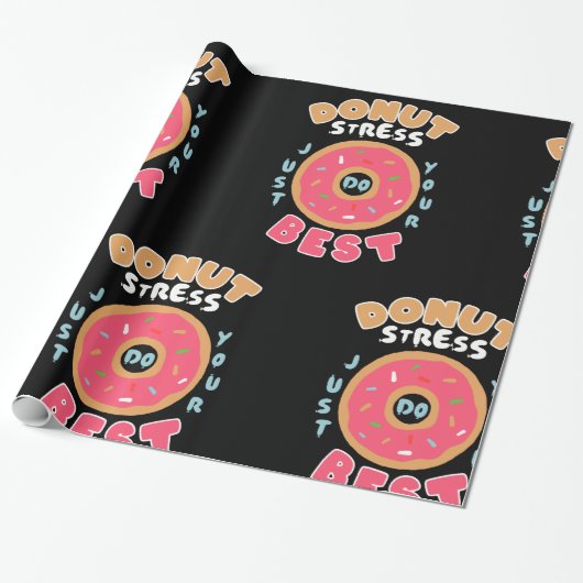 Donut Stress doet gewoon je best Cadeaupapier (Uitgerold)