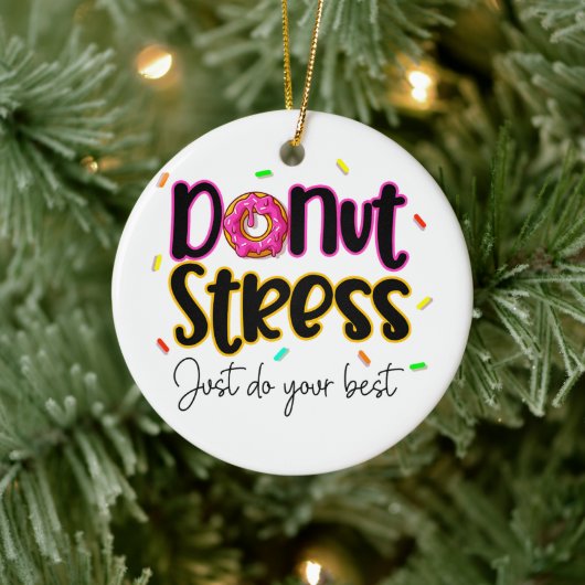 Donut Stress doet gewoon je best Keramisch Ornament (Boom)