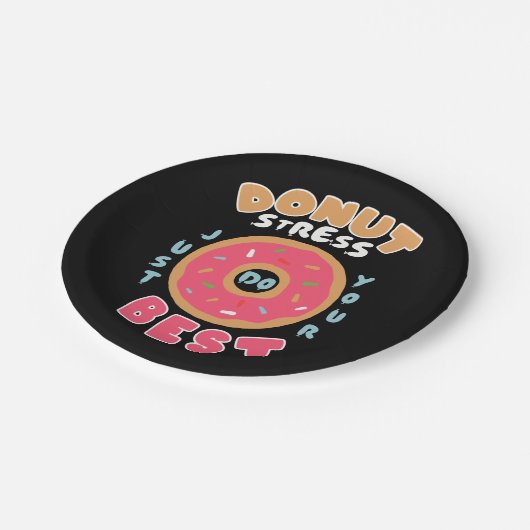 Donut Stress doet gewoon je best Papieren Bordje (Gekanteld)