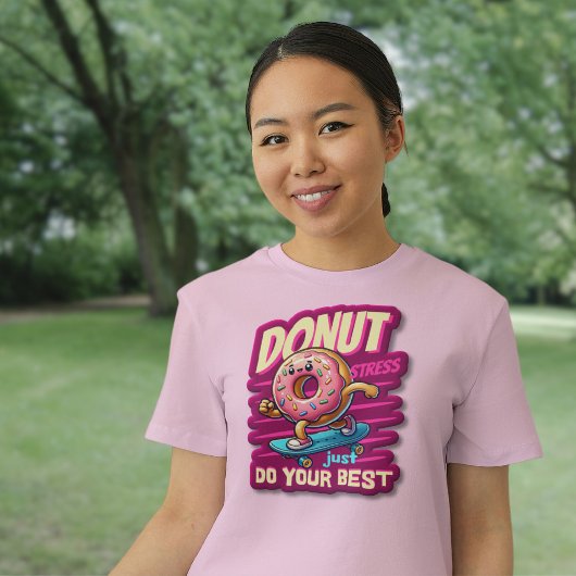 Donut Stress doet gewoon je best T-shirt
