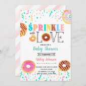 Donut strooi met liefde uitnodiging (Voorkant / Achterkant)