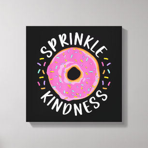 Donut Strooi Vriendelijkheid Grappige Meisjes Vrou Canvas Afdruk