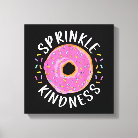 Donut Strooi Vriendelijkheid Grappige Meisjes Vrou Canvas Afdruk (Voorkant)