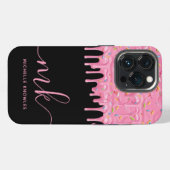 Donut Strooisel Drip Aangepaste Monogram en Naam iPhone Hoesje (Achterkant horizontaal)
