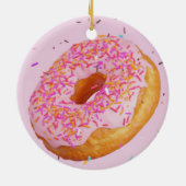 donut strooit roze ijscake zoete traktatie keramisch ornament (Achterkant)
