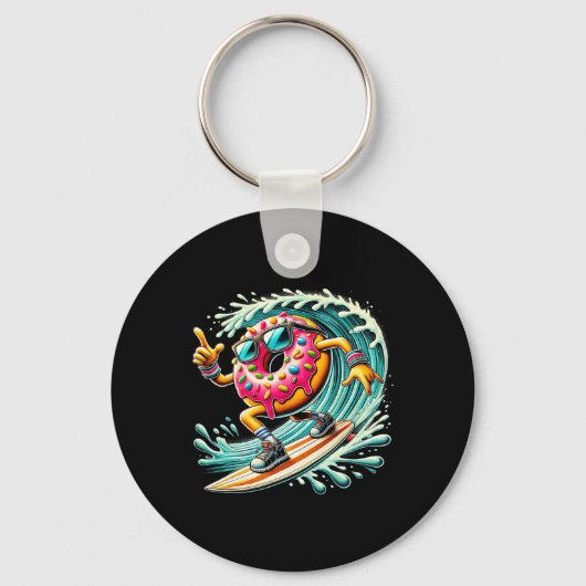 Donut Surfen Surfer Donut Liefhebber Surfboarder Sleutelhanger (Voorkant)