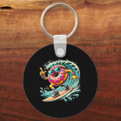 Donut Surfen Surfer Donut Liefhebber Surfboarder Sleutelhanger (Voorkant)