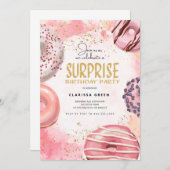Donut SURPRISE party Invitation Kaart (Voorkant / Achterkant)