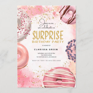 Donut SURPRISE party Invitation Kaart