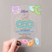 Donut Sweet 3 jarige jongen Acryl Uitnodigingen (Insitu (Draagbaar))