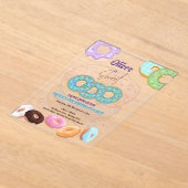 Donut Sweet 3 jarige jongen Acryl Uitnodigingen (Laagn)