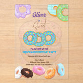 Donut Sweet 3 jarige jongen Acryl Uitnodigingen (Voorkant)