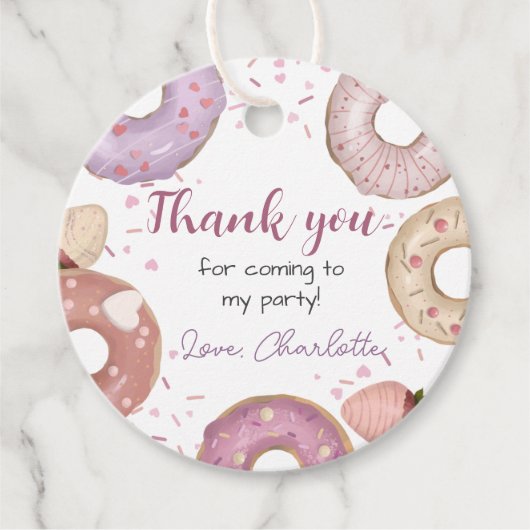 Donut Sweet Birthday Bedankt Bedankjes Labels (Voorkant)