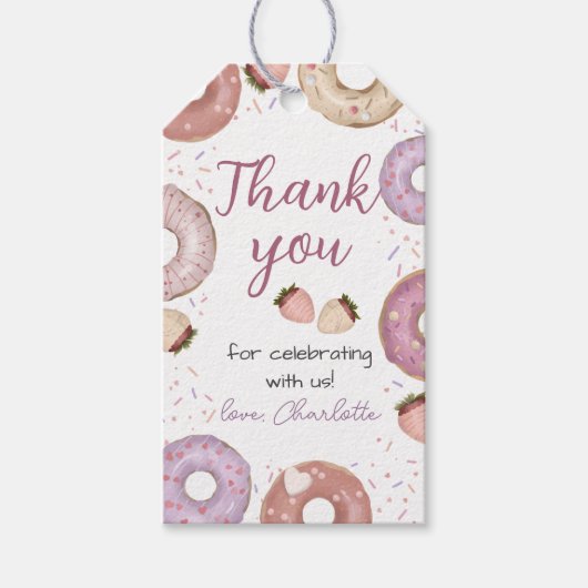 Donut Sweet Birthday Bedankt dat je Labels geeft Cadeaulabel (Voorkant)