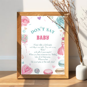 Donut Sweet "Don't Say Baby" Baby shower spel Poster