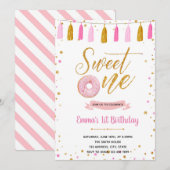 Donut sweet een verjaardag uitnodiging (Voorkant / Achterkant)