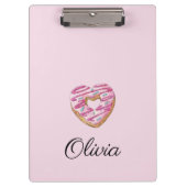 Donut Sweet Girl Sprinkles Gepersonaliseerde naam Klembord (Voorkant)