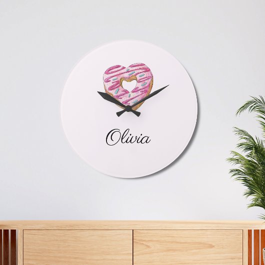 Donut Sweet Girl Sprinkles Grote Klok