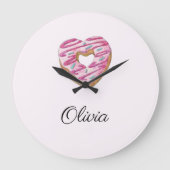 Donut Sweet Girl Sprinkles Grote Klok (Voorkant)