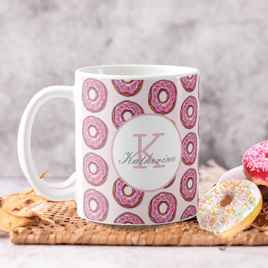 Donut Sweet Girl Sprinkles Patroon Aangepaste naam Koffiemok