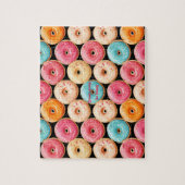 Donut Sweet Kleurrijke Roze Zwarte Naam Tekst Legpuzzel (Verticaal)
