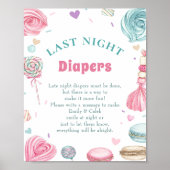 Donut Sweet "Late Night Luiers" Baby shower spel Poster (Voorkant)