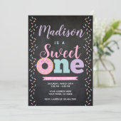 Donut, Sweet One, 1e verjaardag Kaart (Staand voorkant)