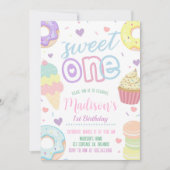 Donut Sweet One 1e verjaardag uitnodiging (Voorkant)