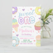 Donut Sweet One 1e verjaardag uitnodiging (Staand voorkant)