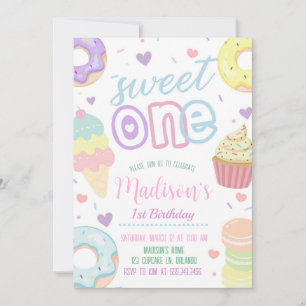 Donut Sweet One 1e verjaardag uitnodiging