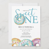 Donut Sweet One 1st Birthday Party Invitation Kaart (Voorkant)