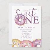 Donut Sweet One 1st Birthday Party Kaart (Voorkant)