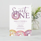 Donut Sweet One 1st Birthday Party Kaart (Staand voorkant)