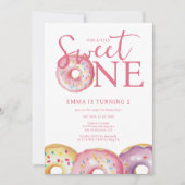 Donut Sweet One 1st Birthday Party Kaart (Voorkant)