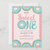 Donut Sweet One 1st Birthday Party Kaart (Voorkant)