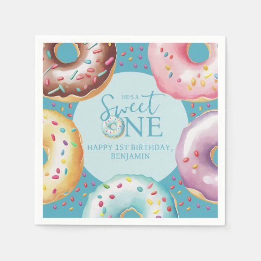Donut Sweet One 1st Birthday Party Servet (Voorkant)