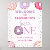 Donut Sweet One Birthday Girl Party  Poster (Voorkant)