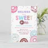 Donut Sweet One Birthday Party Donut 1st Birthday Kaart (Staand voorkant)