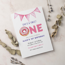 Donut Sweet One Birthday Party Donut 1st Birthday Kaart